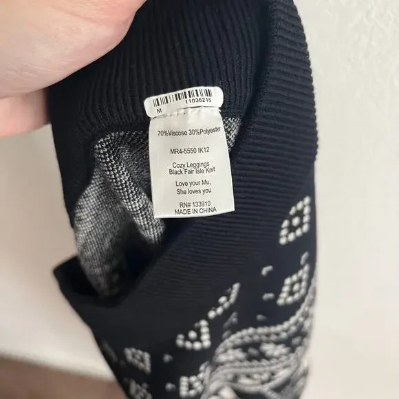 Show Me Your MuMu Cozy Thick Leggings in Fair Isle Knit NWT - Picture 5 of 5